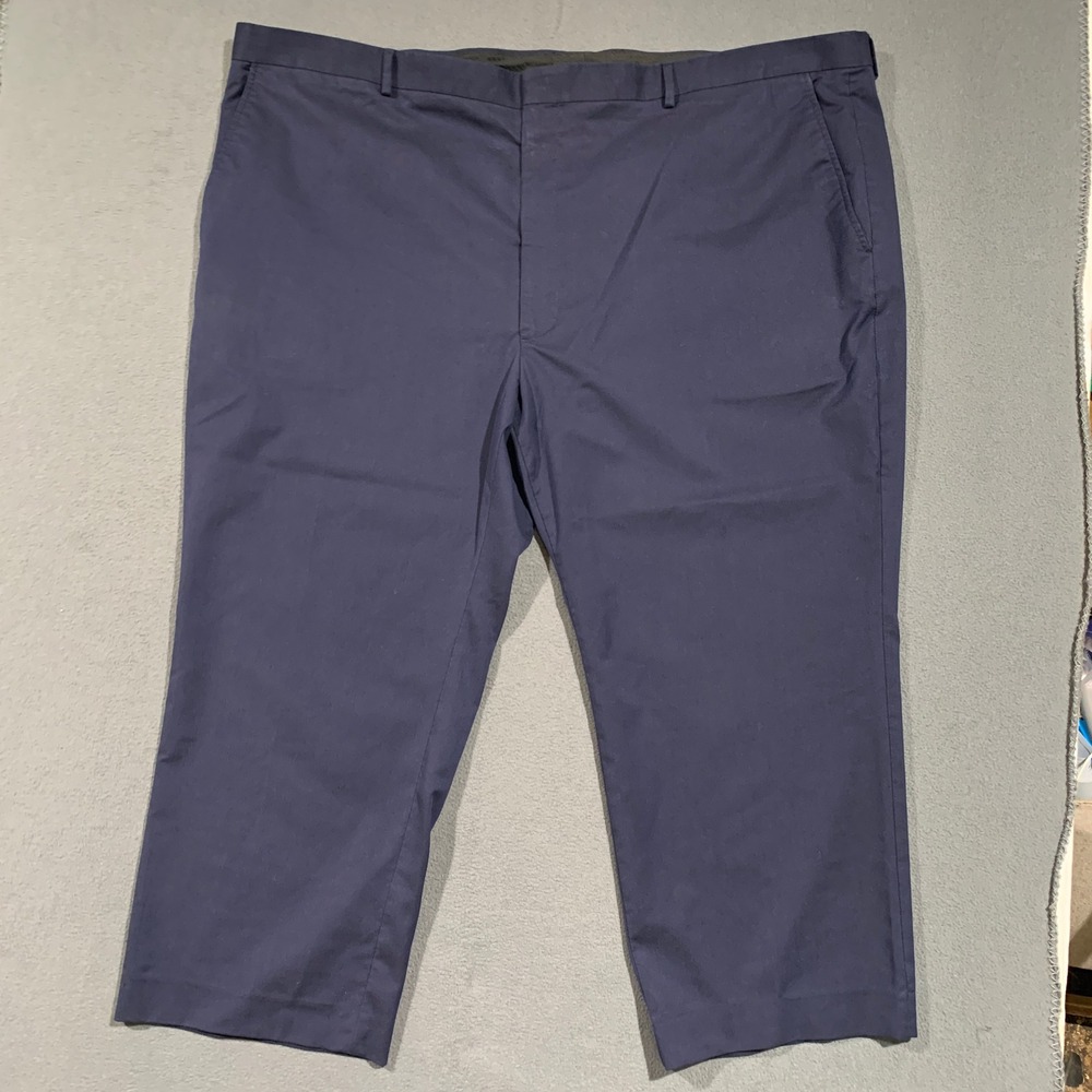 J Ferrar Big Tall Mens Pants 52x26 Navy Blue Flat Front Chino Stretch Recycled